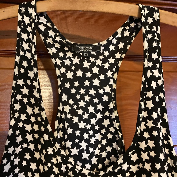 Simone Racerback Top - Black w/ White Stars - Flowy - Picture 2 of 4